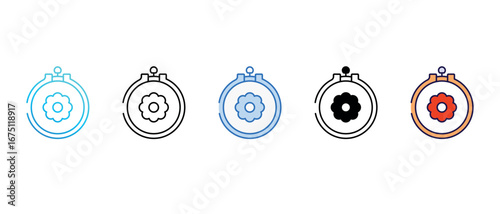 Embroidery icon design with white background stock illustration