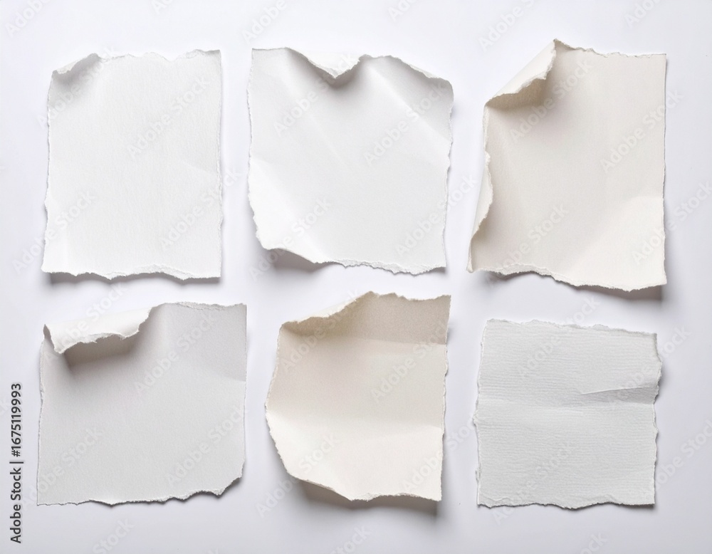 Fototapeta premium Torn white paper sheet isolated on white background