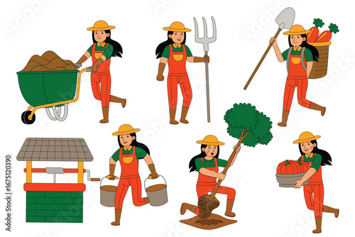 Farmer profession character working ain agriculture