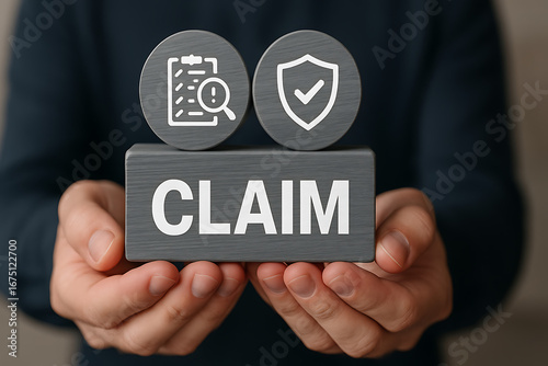 CLAIM. Claims Management Business Department Concept. Registration claim document