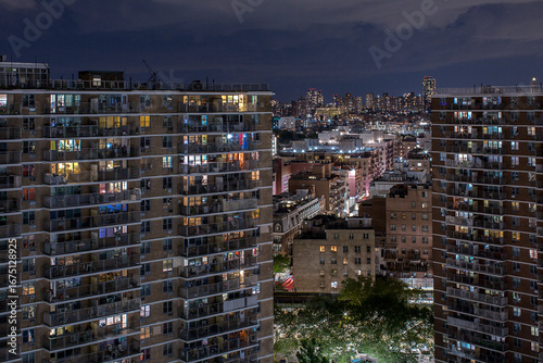 high angle view of New York city.  View from Manhattan Avenue, Brooklyn