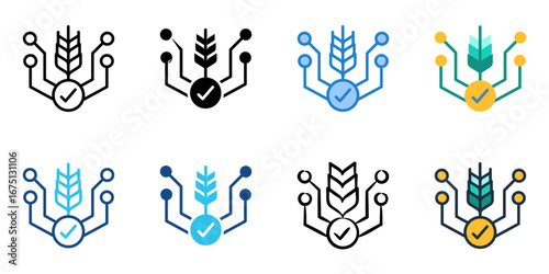 Smart Farming icon set multiple style collection 
