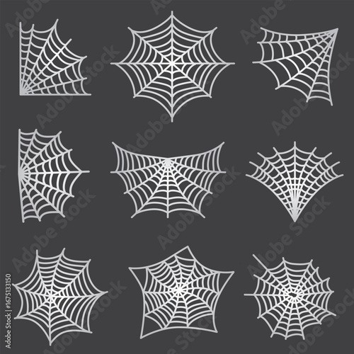 set of spider web good for sticker, decoration, element design, etc