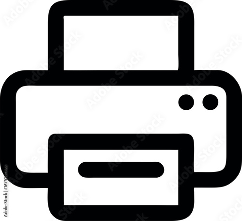 Minimalist printer icon symbol for web and mobile applications. A vector graphic illustration of printing technology isolated on a white background
