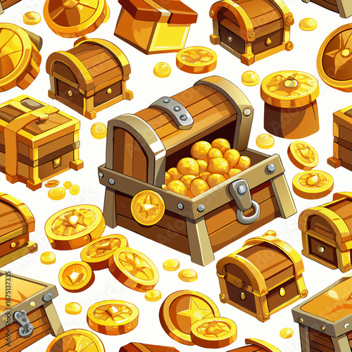 treasure chest and coins