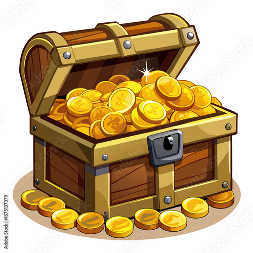 treasure chest with gold coins