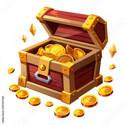 treasure chest with gold coins