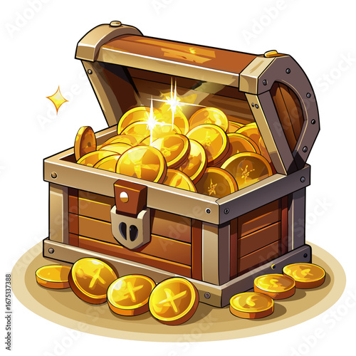 treasure chest with gold coins