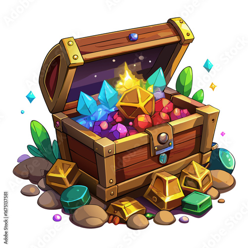 treasure chest with coins
