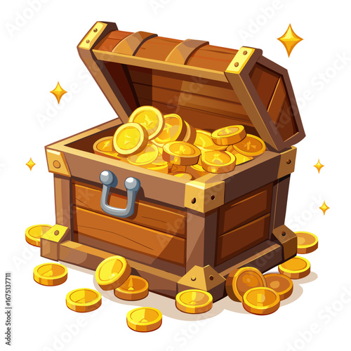 treasure chest with coins