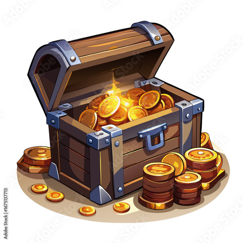 treasure chest with gold coins