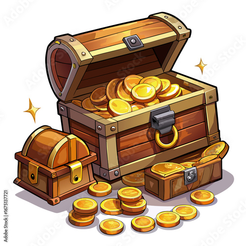 treasure chest with gold coins