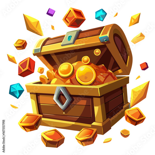 treasure chest with coins