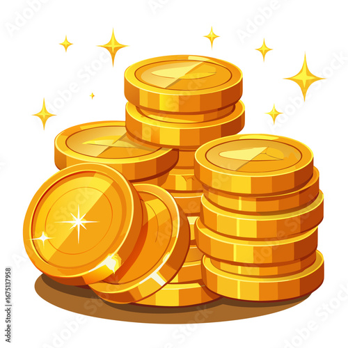 gold coins and dollar sign
