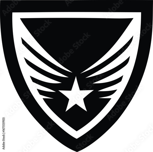 Us air force e7 master sergeant rank insignia emblem showing wings and a star symbolizing military service and achievement