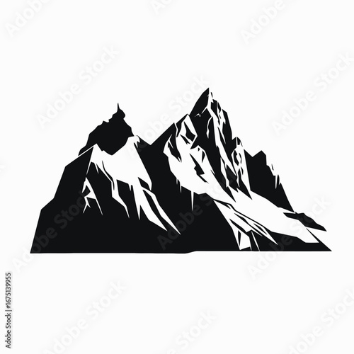 Striking mountain peaks rise majestically, capturing the essence of nature's grandeur silhouette
