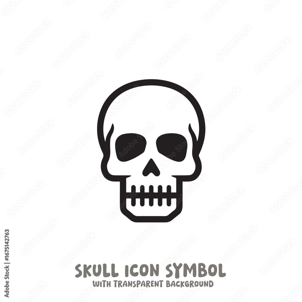 Fototapeta premium Skull and Bone Icon Symbol Vector Illustration in Black and White