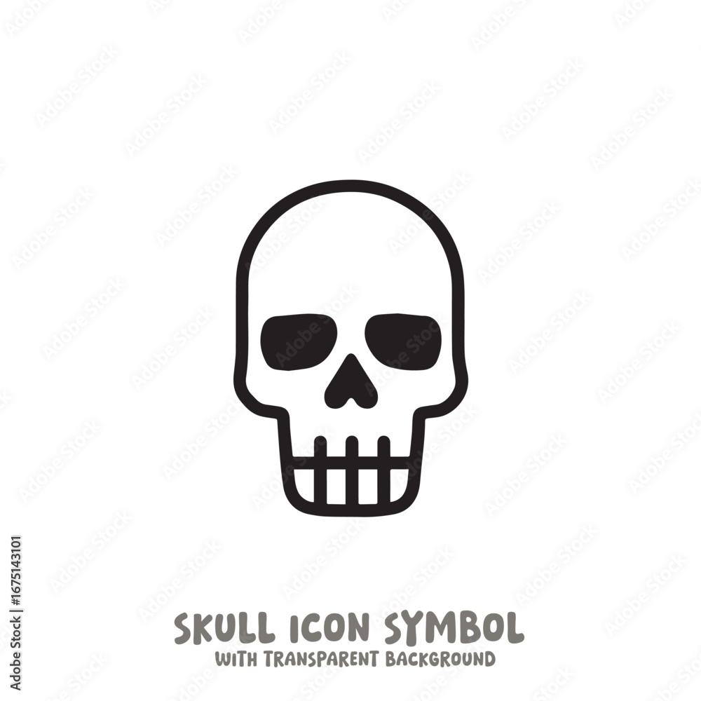 Fototapeta premium Skull and Bone Icon Symbol Vector Illustration in Black and White