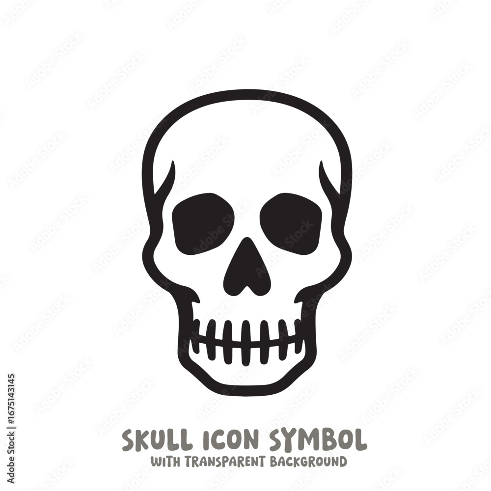 Fototapeta premium Skull and Bone Icon Symbol Vector Illustration in Black and White