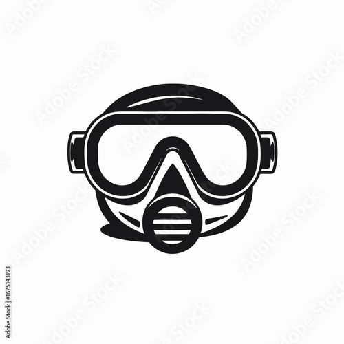 Striking graphic gas mask providing a clean black and white silhouette