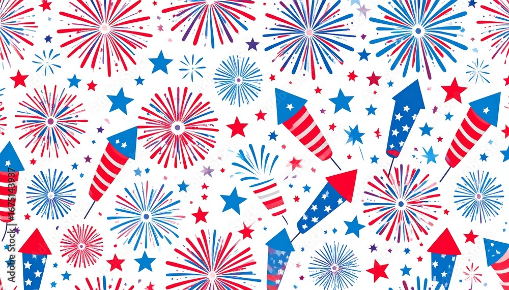 Patriotic Fireworks Pattern Design us background Patriotic Fireworks Pattern Design us background