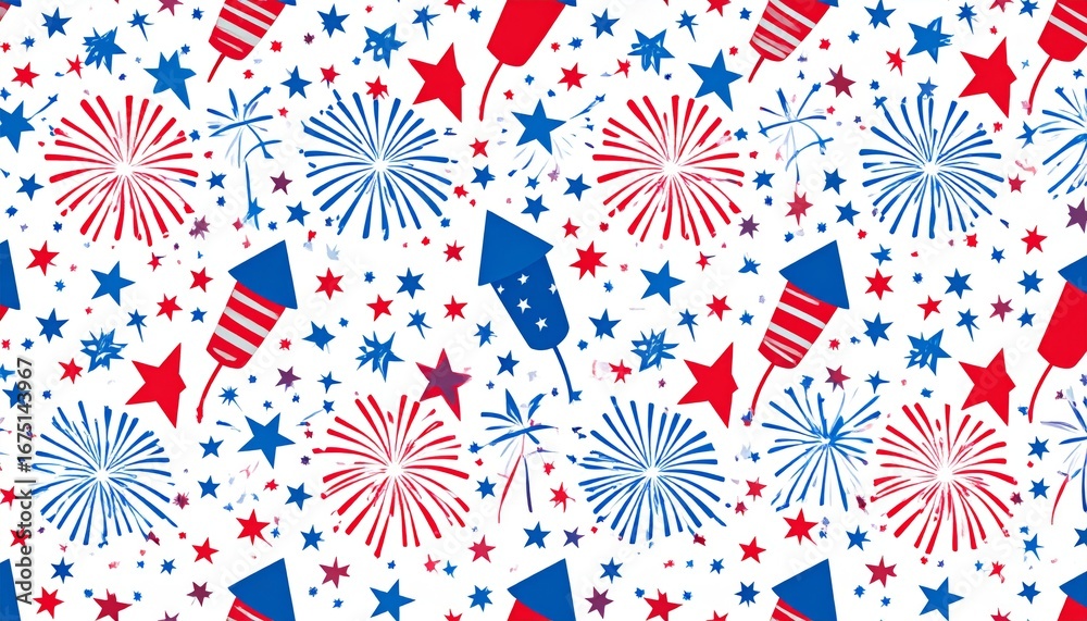 Patriotic Fireworks and Stars Seamless Pattern us background Patriotic Fireworks and Stars Seamless Pattern us background