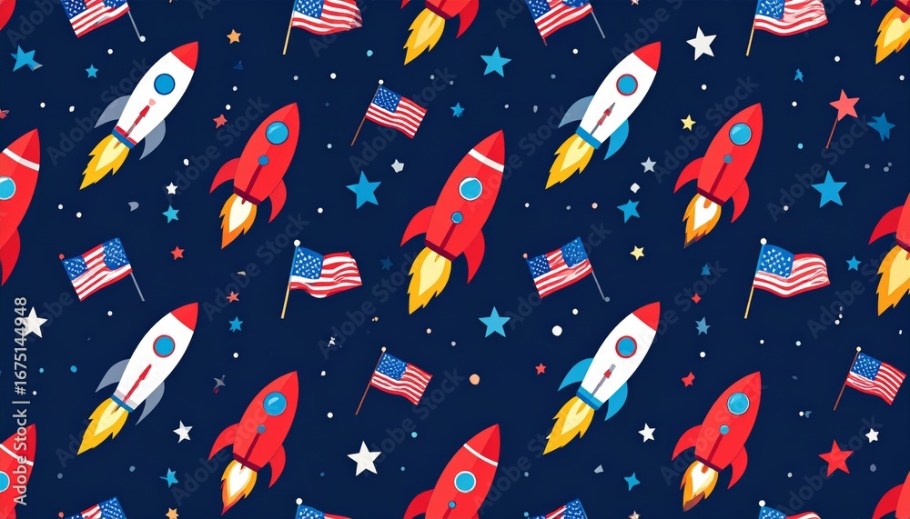Patriotic Rocket Pattern Design us background Patriotic Rocket Pattern Design us background