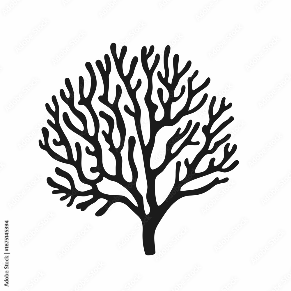 Naklejka premium Elegant minimalist black tree branch vector art illustration silhouette
