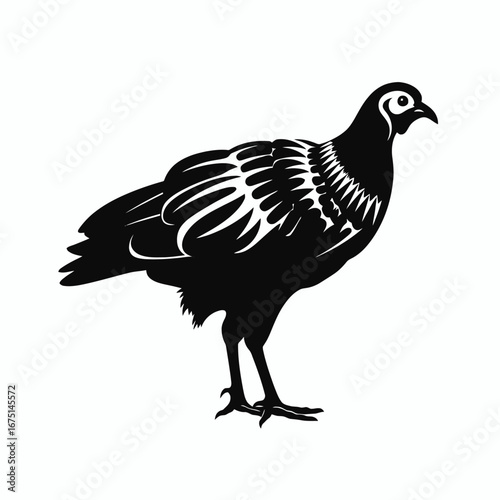 Striking black grouse artwork of a distinctive wild fowl silhouette