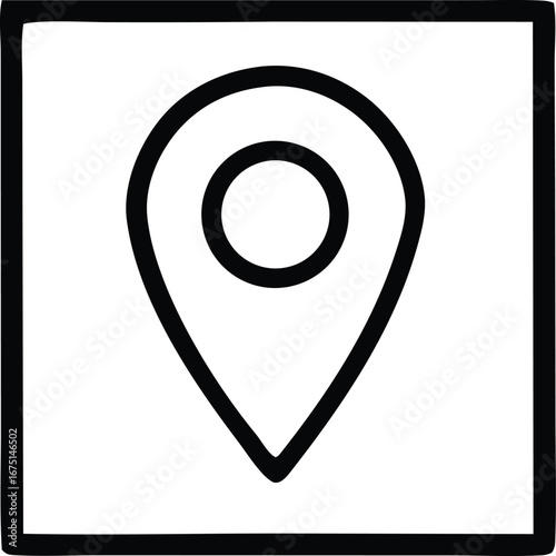 Simple outline location pin icon marker symbol graphic design element for navigation maps and geolocation services Free Download Simple outline location pin icon marker symbol graphic design element for navigation maps and geolocation services - GFXLoad