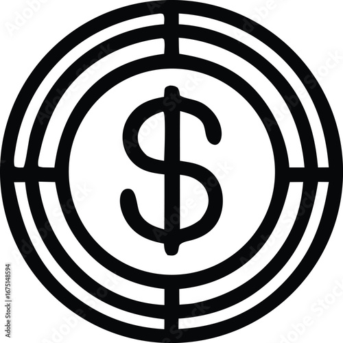 Dollar sign target aim focus financial success business goal achievement money objective investment strategy growth