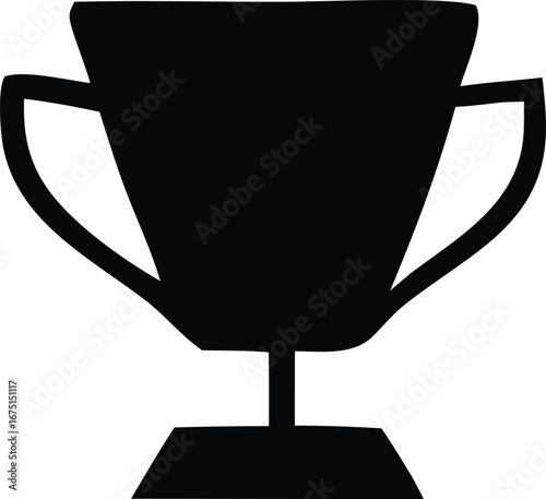 Celebrate victory with this classic black silhouette trophy icon representing achievement success and championship glory