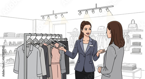 Assisting a Customer in a clothing store, personalized service and recommendations