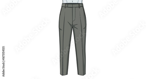 Elegant pleated trousers illustration for fashion design and retail purposes
