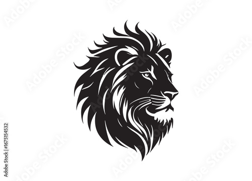  Majestic Lion Portrait: A striking and dignified portrait of a lion, rendered in black and white, captures the essence of strength and regality with every detailed stroke.