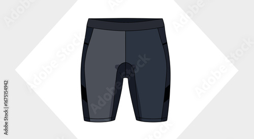 Modern Cycling Shorts Isolated on a Geometric Background, Design Concept