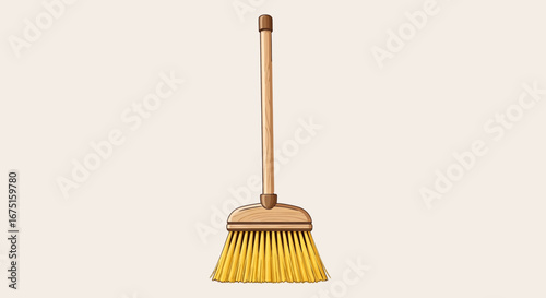 Broom illustration for cleaning, household chores, and maintenance work