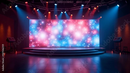 Innovative Prom Night Photography Backdrop: Artistic Digital Projections & Dramatic Lighting for Stunning Formal Portraits in Photo Stock Concept