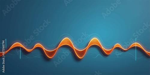 Abstract red and blue waves create a dynamic, colorful background