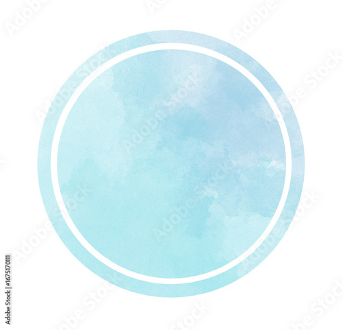 Wallpaper Mural まるい水色の水彩素材 Torontodigital.ca