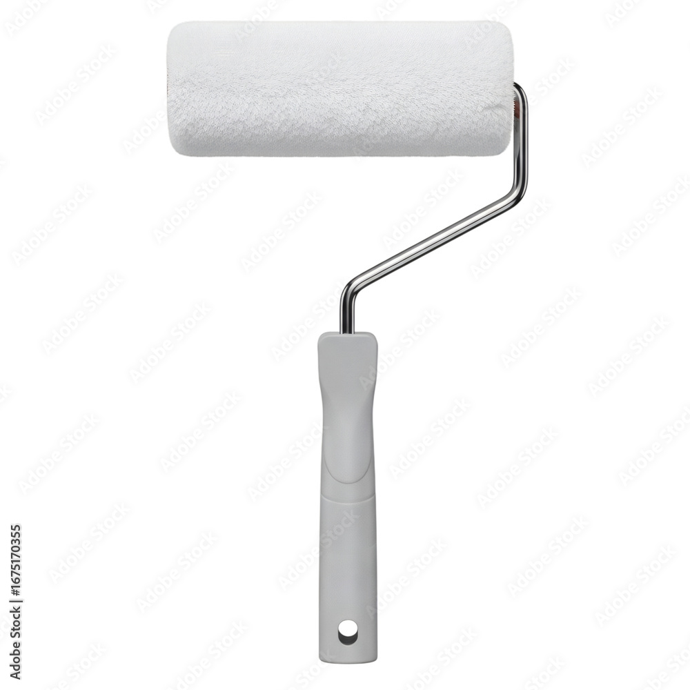 Obraz premium White paint roller isolated on transparent background