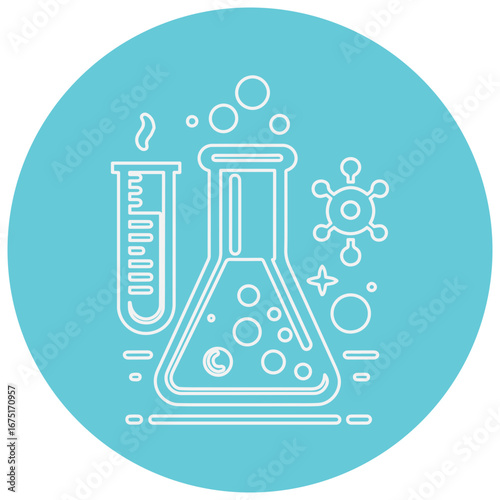 Science lab equipment: Chemistry and research elements in a modern, clean design