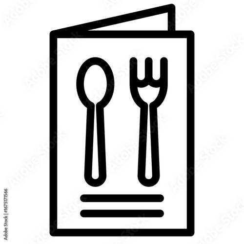 Menu icon, Black And White Outline Icon Vector.