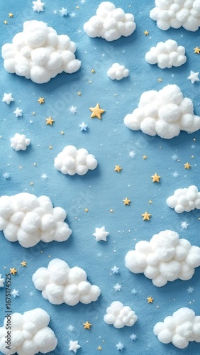 Cloudy Sky with Stars and Clouds