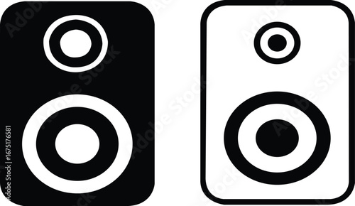 speaker icon, woofer box vector symbol on transparent background stock vector