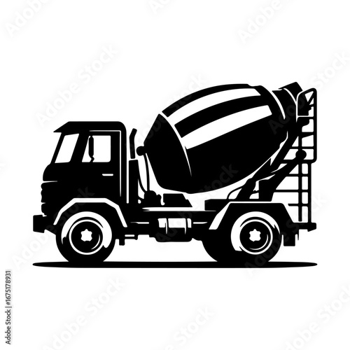 Mixer cement truck silhouette, Mixer cement truck vector