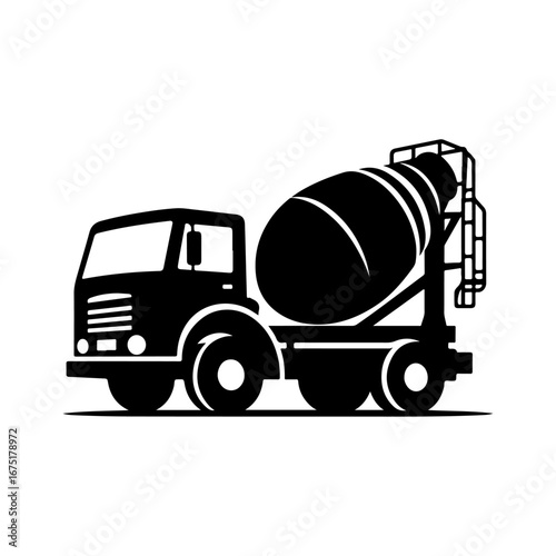 Mixer cement truck silhouette, Mixer cement truck vector