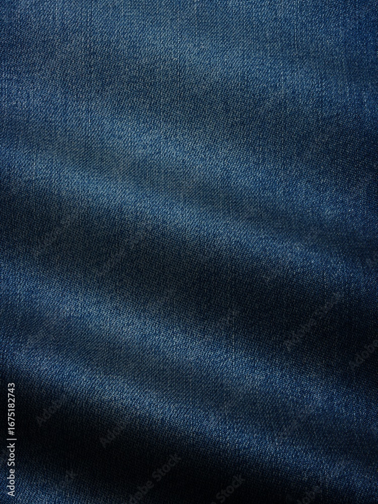 Fototapeta premium Waves of Premium Denim Blue Prepared for Tailors’ Use 