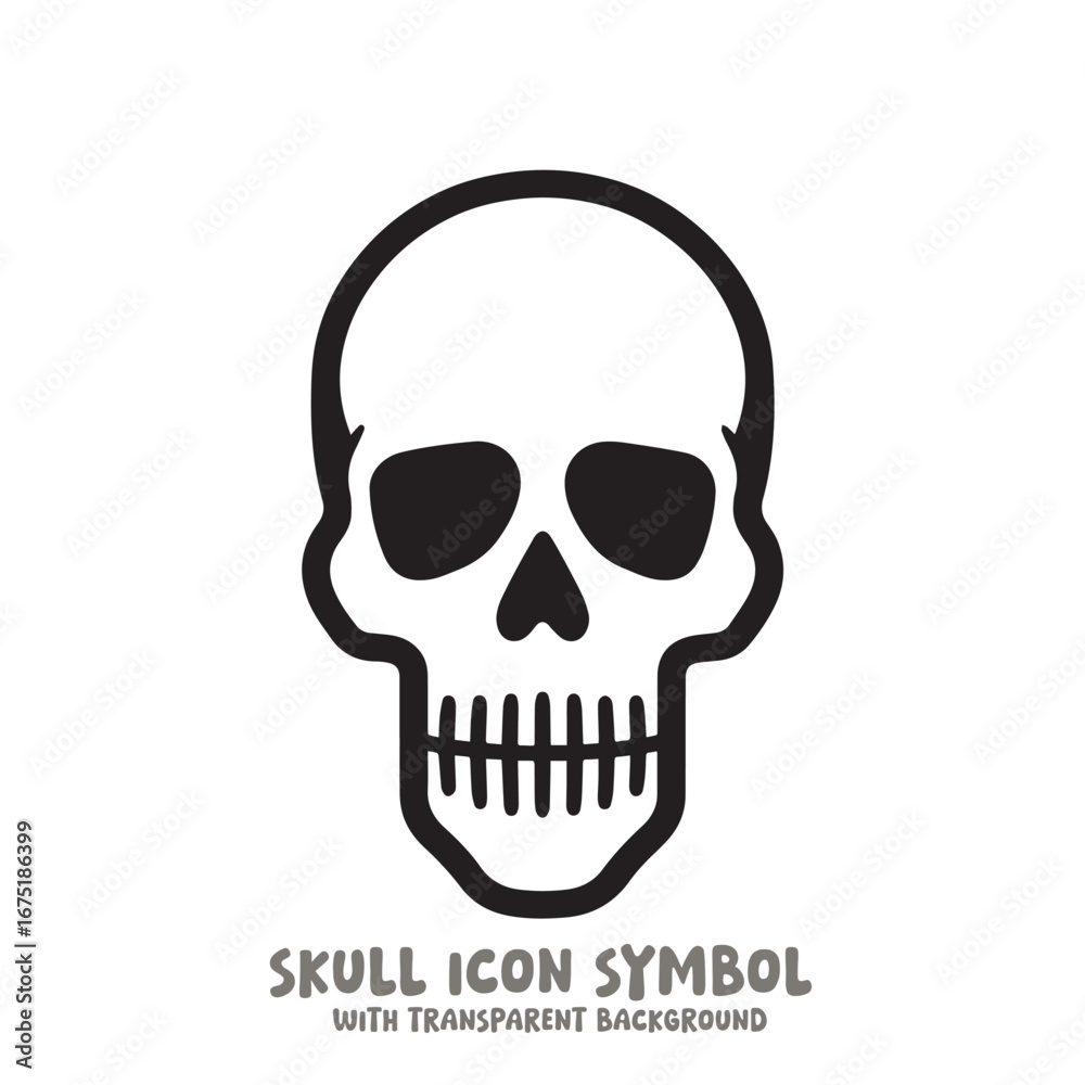 Fototapeta premium Skull and Bone Icon Symbol Vector Illustration in Black and White