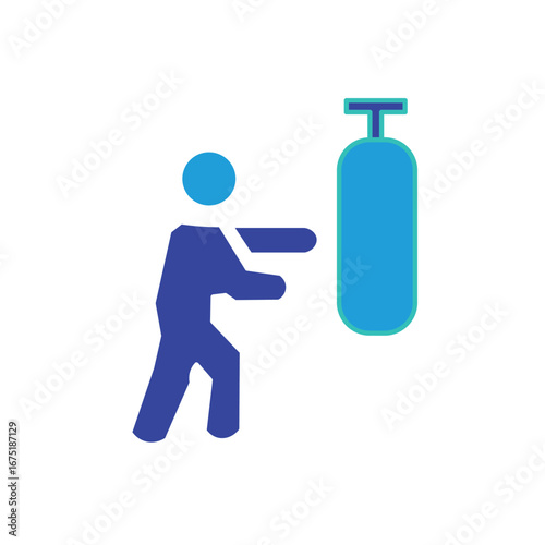 sparring icons. simple colored vector